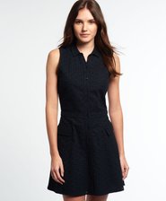 Broderie Utility Shirt Dress
