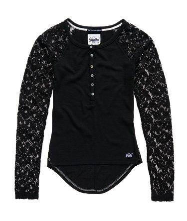 Super Sewn Lace Sleeve Grandad-Shirt Image 2
