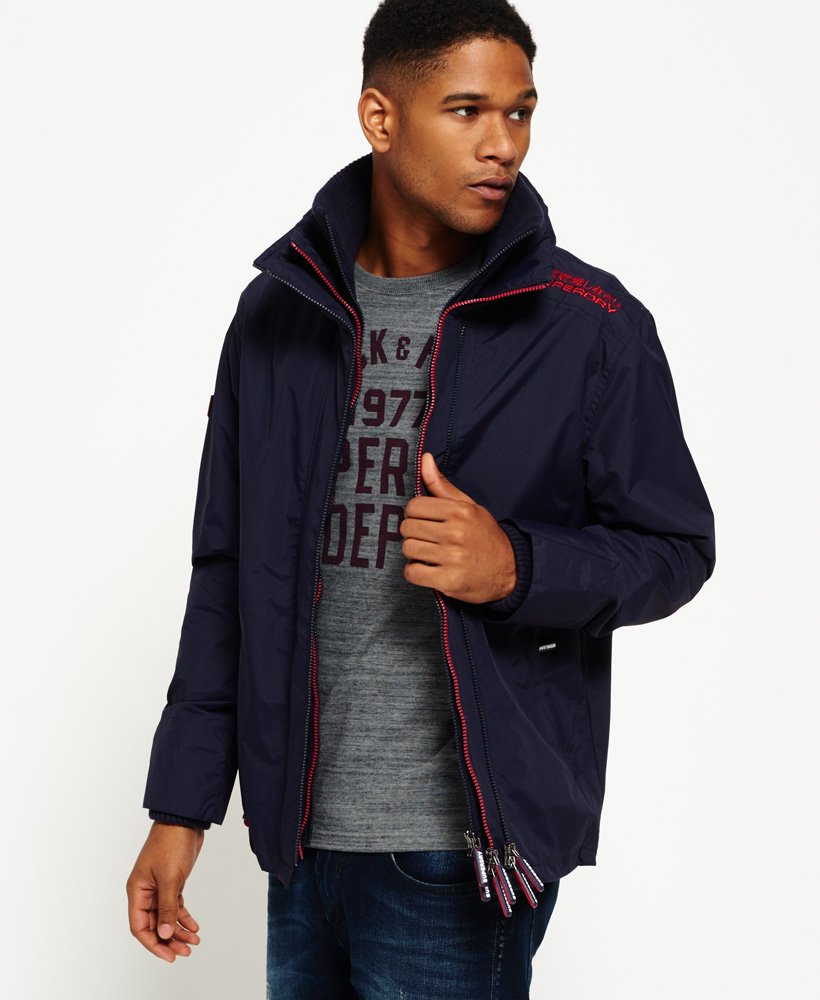 mens Technical Pop Zip SD-Windcheater Jacket in Deep Marine/Deep