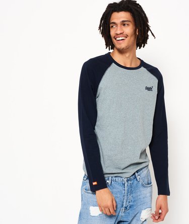 Orange Label Baseball Long Sleeve T-shirt Image 1