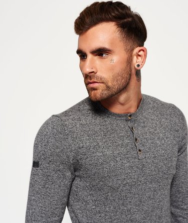 Orange Label Strikket Grandad-genser Image 4