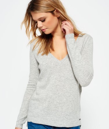 Pull en maille à col en V Luxe Image 1