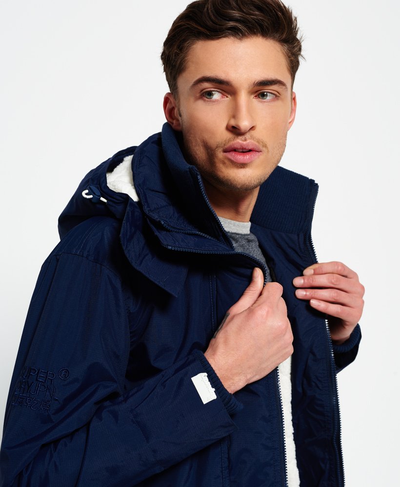 mens Hooded Sherpa SD-Windcheater Jacket in NAUTICAL NAVY/CREAM | Superdry  UK