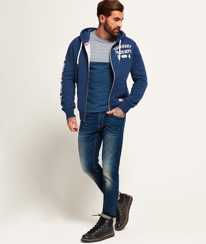 Track Field Kapuzenjacke mit Reißverschluss preußischblau