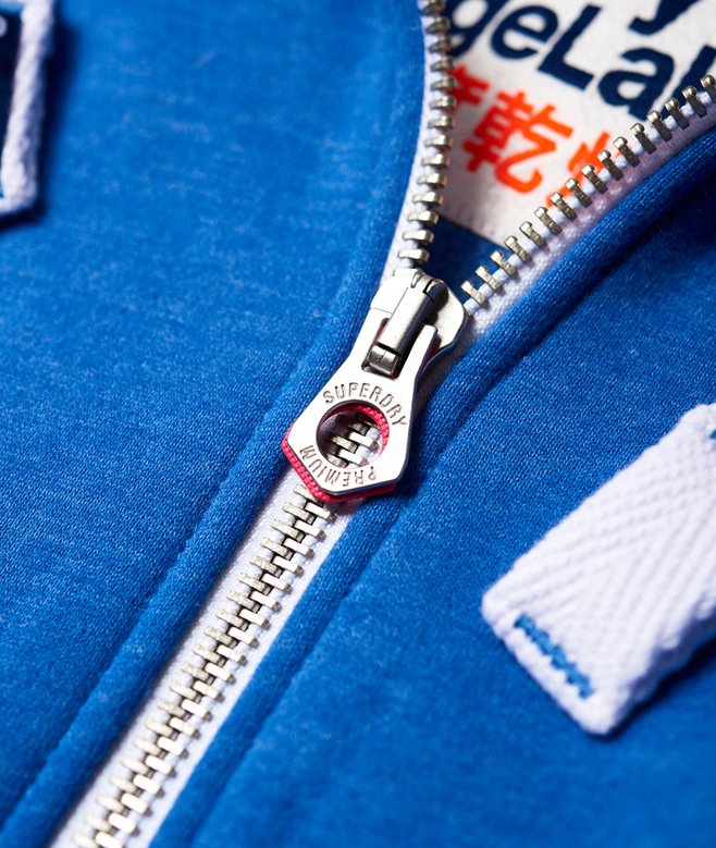 womens Orange Label Primary Zip Hoodie in Boardwalk Blue Marl