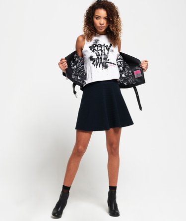 Wave Textured Skater Skirt Image 2