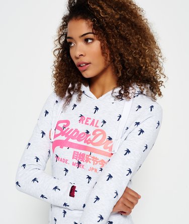Vintage Logo Ditsy All Over Print Hoodie Image 1