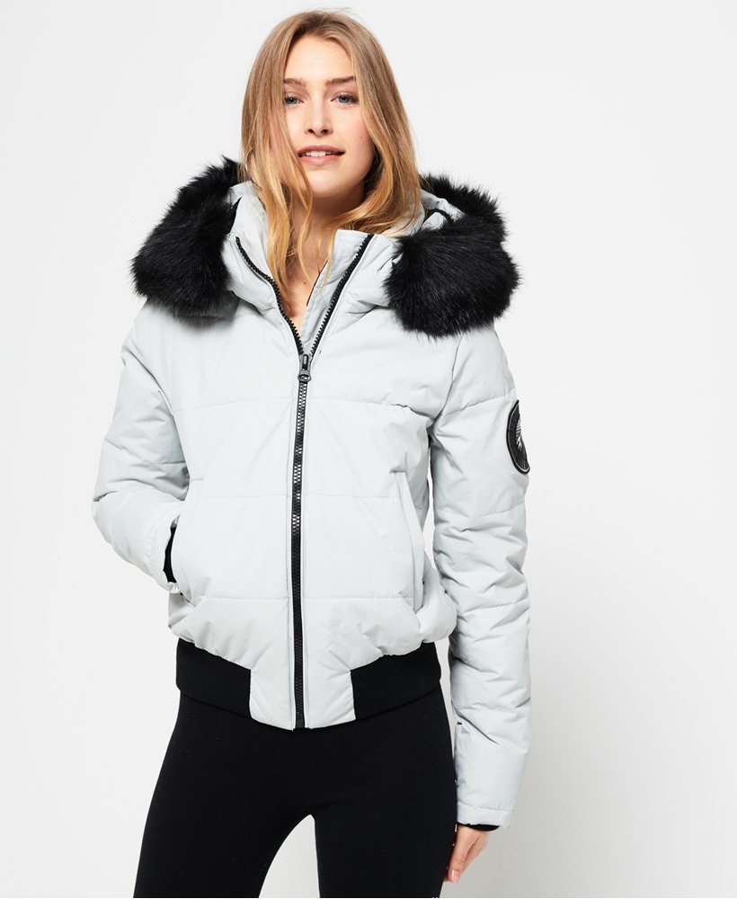 ella eLLa ブルゾン womens Everest Ella Bomber Jacket in Light Cloud Grey | Superdry UK