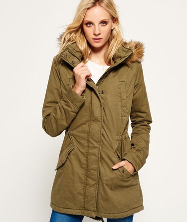 Faux Fur Hooded Rookie Military Parka Jacket Image 1
