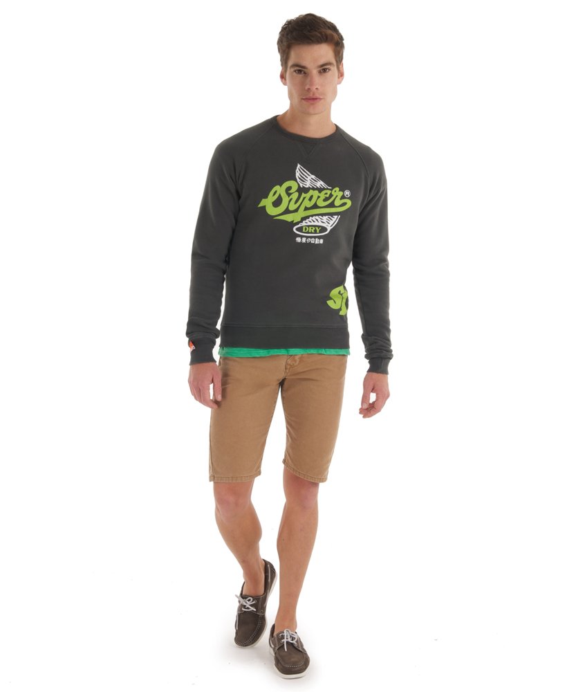 mens 75 Wing Crew Top in VINTAGE BLACK | Superdry UK