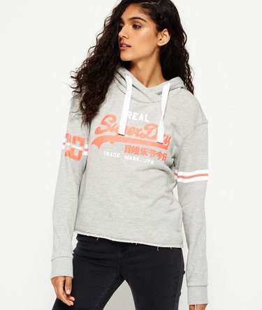 Vintage Logo Varsity Cropped Hoodie Image 1