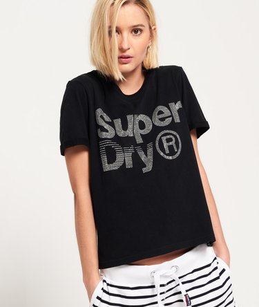 Camiseta de corte cuadrado con strass Image 1