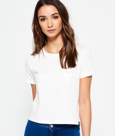 Lace Pocket Crop T-shirt Image 1