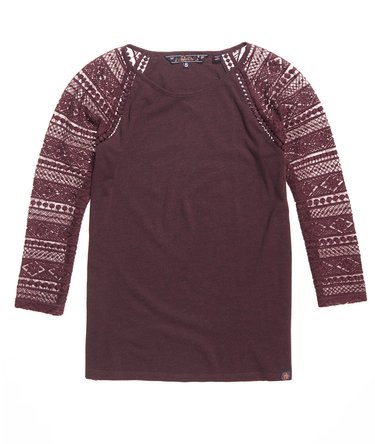 Geborduurde top met raglanmouwen Image 2