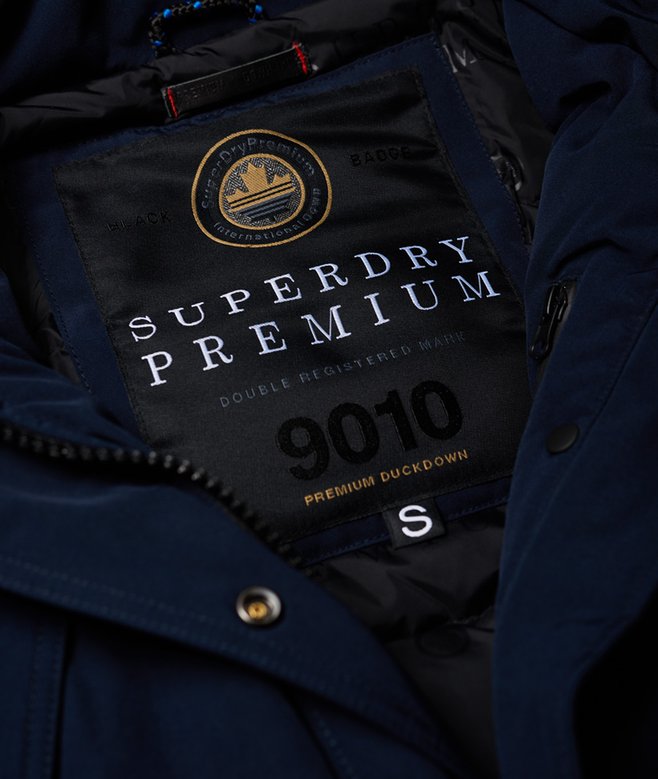womens Premium Down Alps Parka Jacket in Navy Superdry UK
