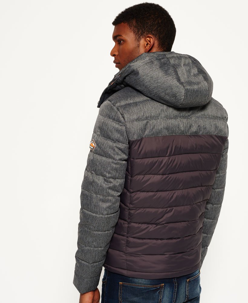 mens Fuji Mix Double Zip Hooded Jacket in GREY | Superdry US