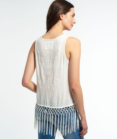 Camiseta de tirantes con flecos Vintage Image 4