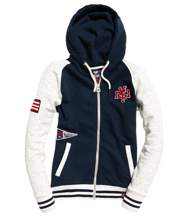 Felpa con cappuccio e zip College Patch Image 2