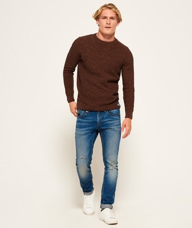 Vaffelstrikket University tr&oslash;je med rund hals Image 3