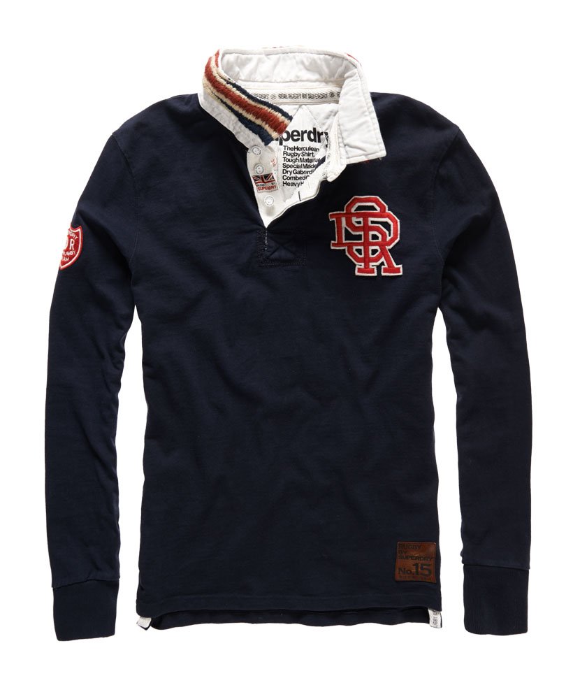 mens Herculean Rugby Shirt in Scottish Navy | Superdry US