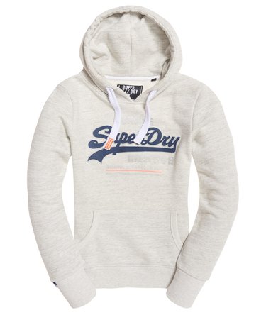Sudadera de lona con capucha y logo Vintage Image 2