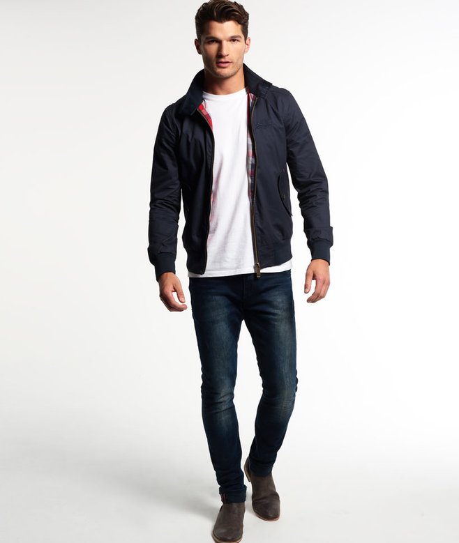 mens Longhorn Harrington Jacket in INK Superdry CA-EN