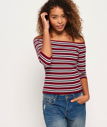 Off The Shoulder Rib Top Image 1