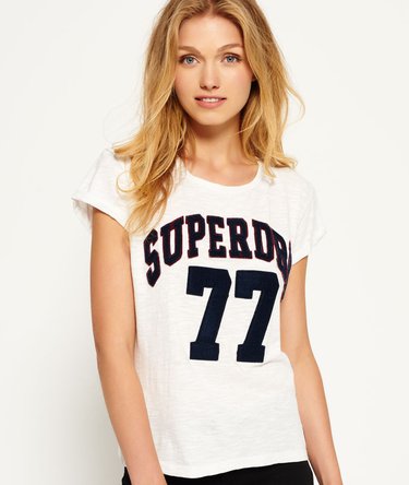 Varsity Applique Roll Cuff T-shirt Image 1