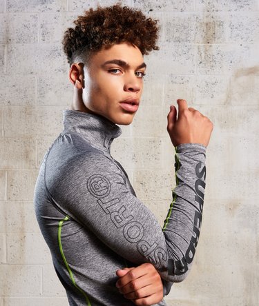 Sport Athletic Half Zip Henley Top Image 6