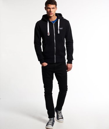 Orange Label Zip Hoodie Image 3
