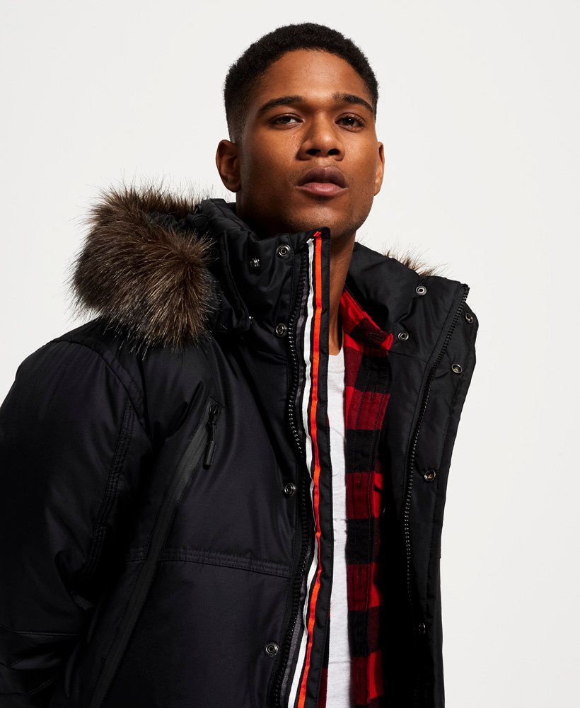 mens Canadian Down Ski Parka Jacket in Black | Superdry CA-EN
