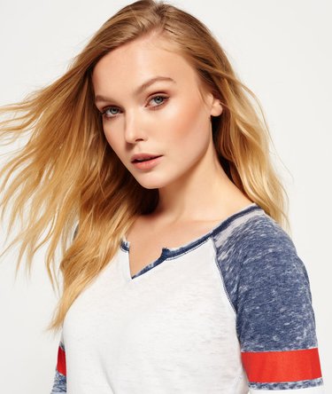Burnout Notch Neck Baseball T-shirt Image 1