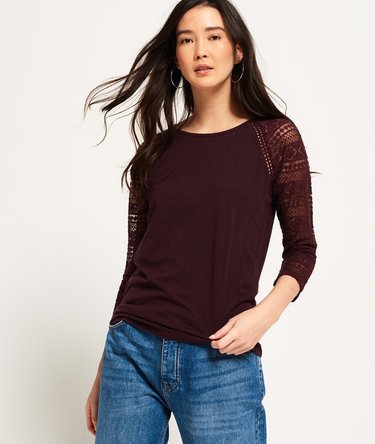 Geborduurde top met raglanmouwen Image 5