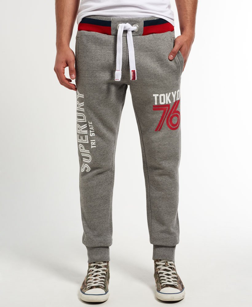 mens Tri State Sweat Pants in PHOENIX GREY GRIT | Superdry US