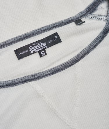 Contrast Waffle Baseball Top Image 6