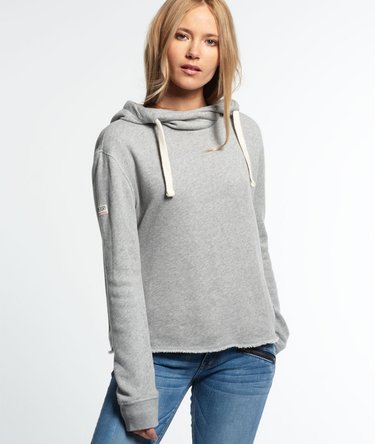 Marl Crop Hoodie Image 1