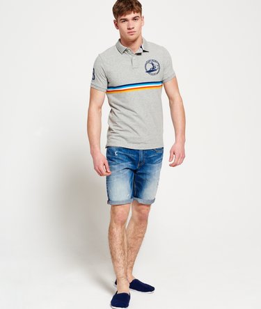 Polo a righe Cali Surf con stampa sul petto Image 3