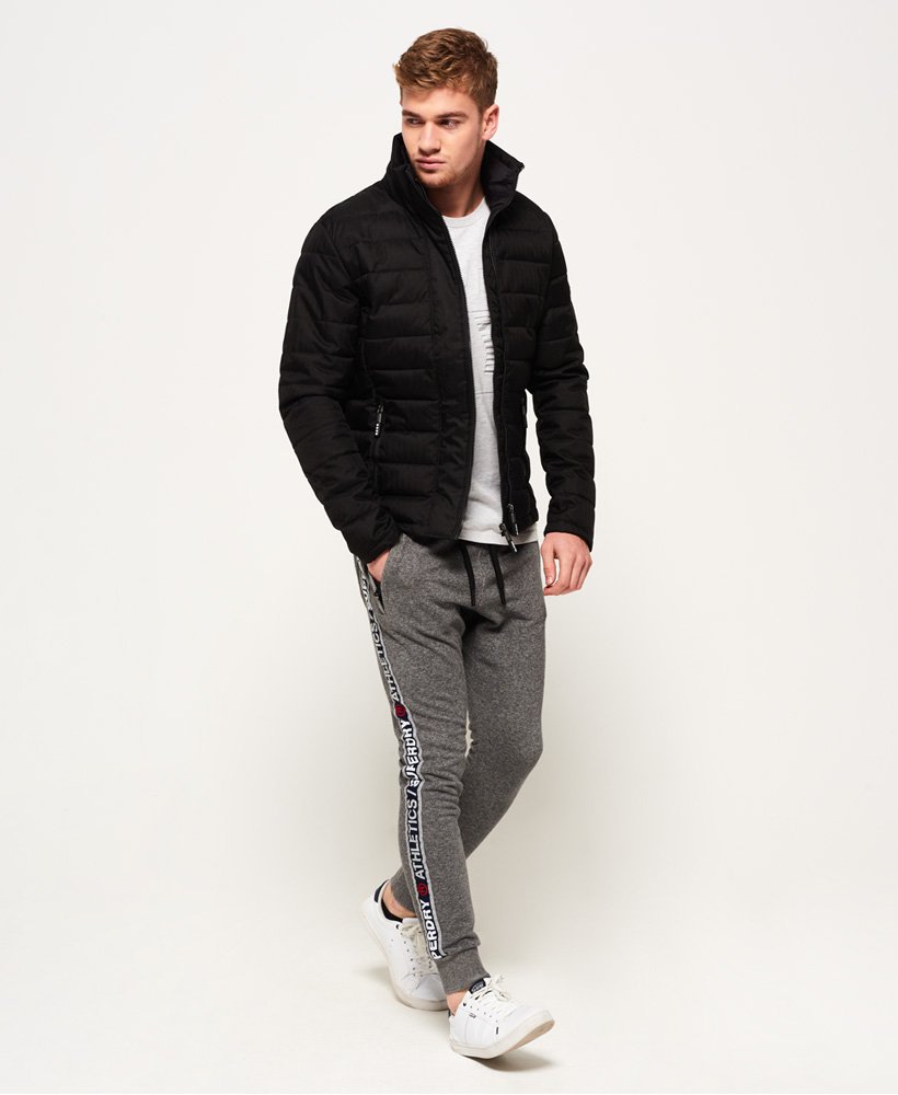 mens Double Zip Tweed Fuji Jacket in Black | Superdry UK