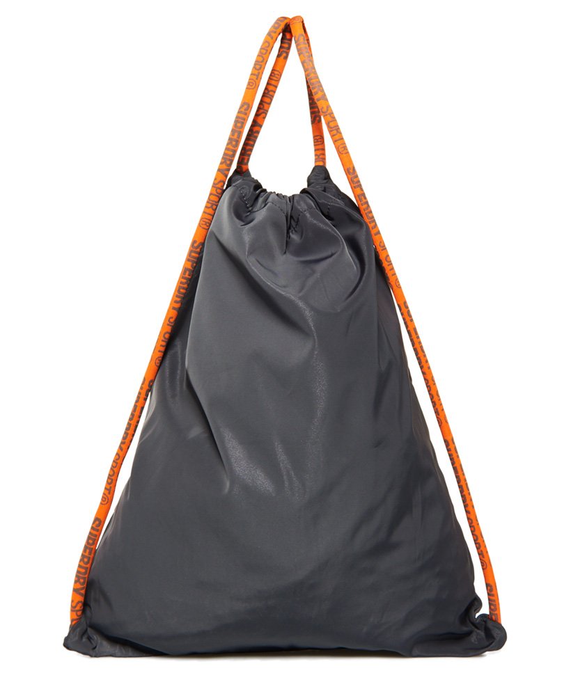 mens Drawstring Sports Bag in GREY/FLURO ORANGE | Superdry CA-EN