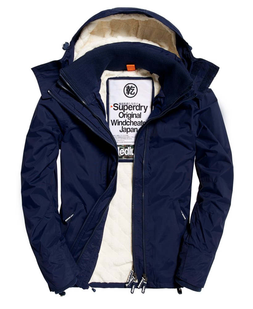 mens Hooded Sherpa SD-Windcheater Jacket in NAUTICAL NAVY/CREAM