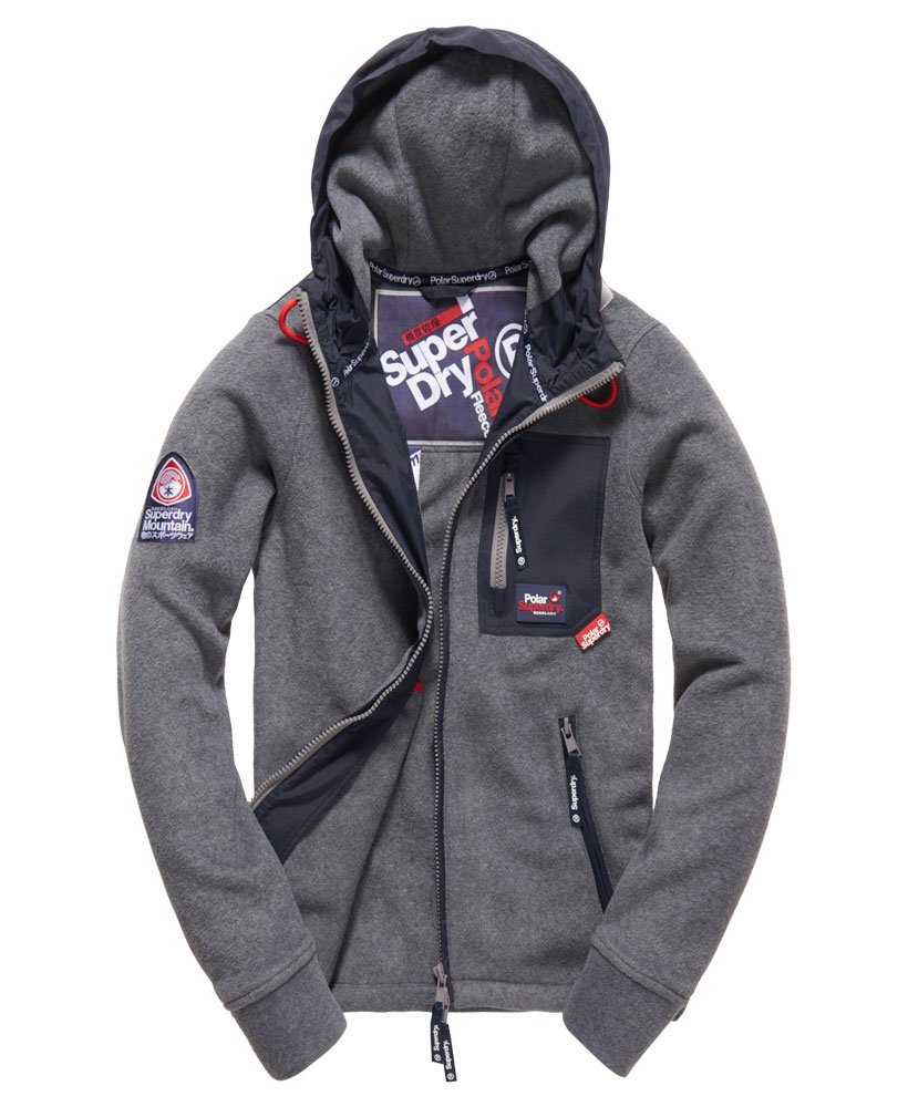 mens Core Polar Zip Hoodie in GREY MARL | Superdry US