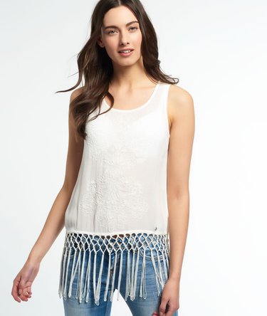 Camiseta de tirantes con flecos Vintage Image 1