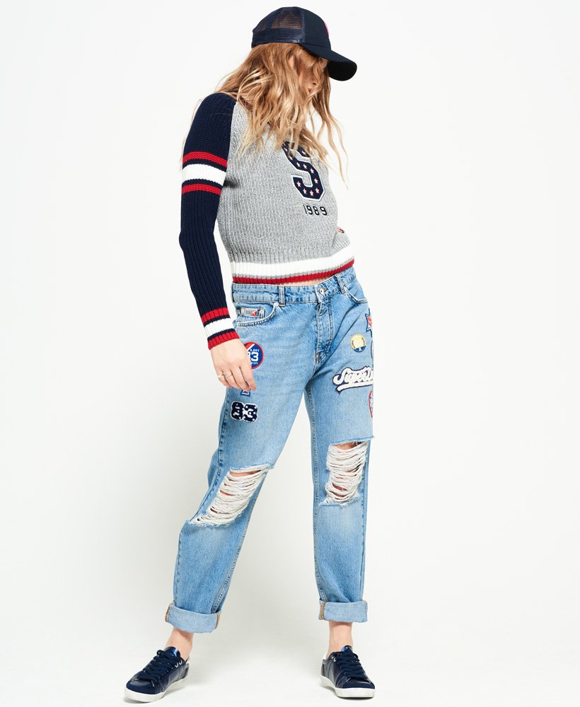 womens Harper Boyfriend Jeans in PACIFIC BLUE | Superdry US