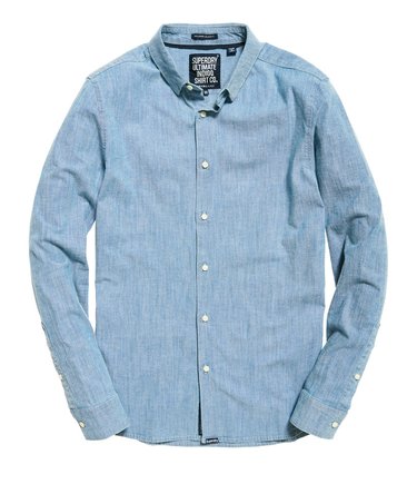 Chemise slim indigo à manches longues Tailored Image 2