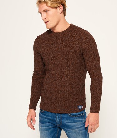 Vaffelstrikket University tr&oslash;je med rund hals Image 1