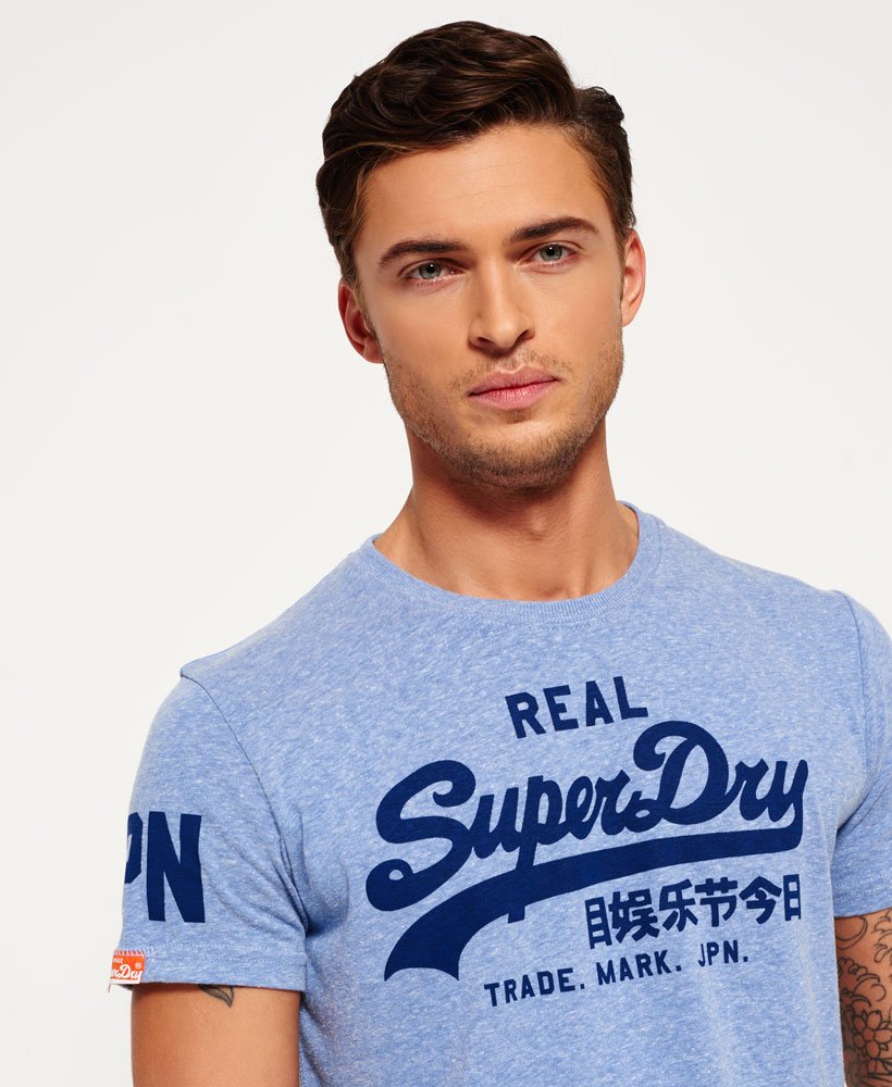 mens Vintage Logo T-shirt in Heather Blue | Superdry US