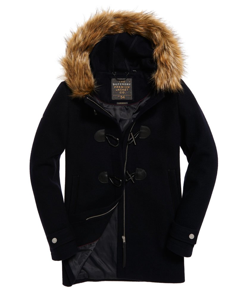 womens Brooklyn Duffle Coat in MIDNIGHT | Superdry UK