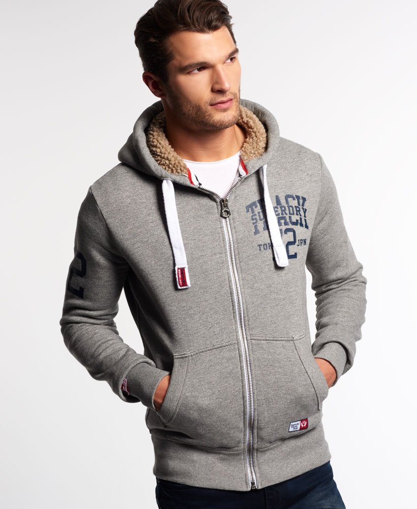 mens Track & Field Winter Zip Hoodie in PHOENIX GREY GRIT