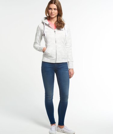 Felpa con zip, cappuccio e stampa allover Orange Label Image 3