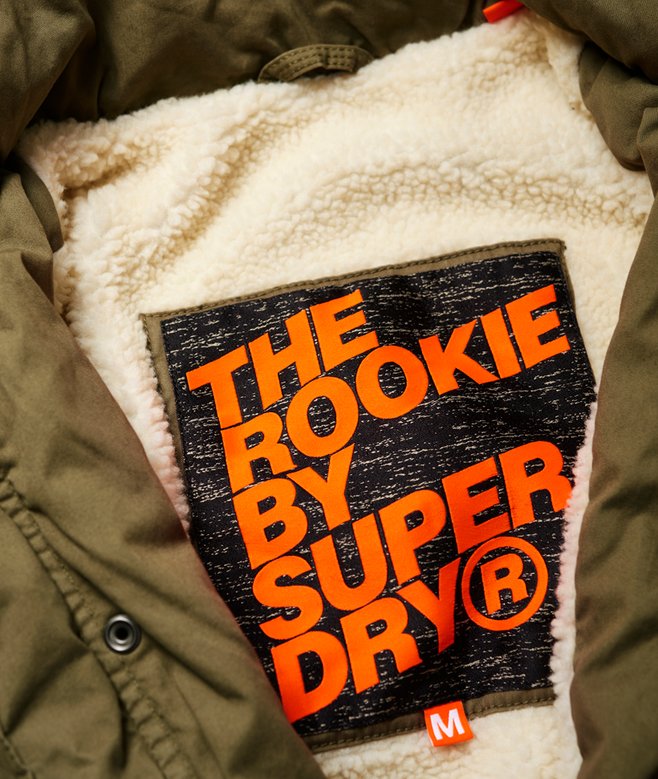 mens Rookie Military Parka Jacket in Deepest Army Superdry UK